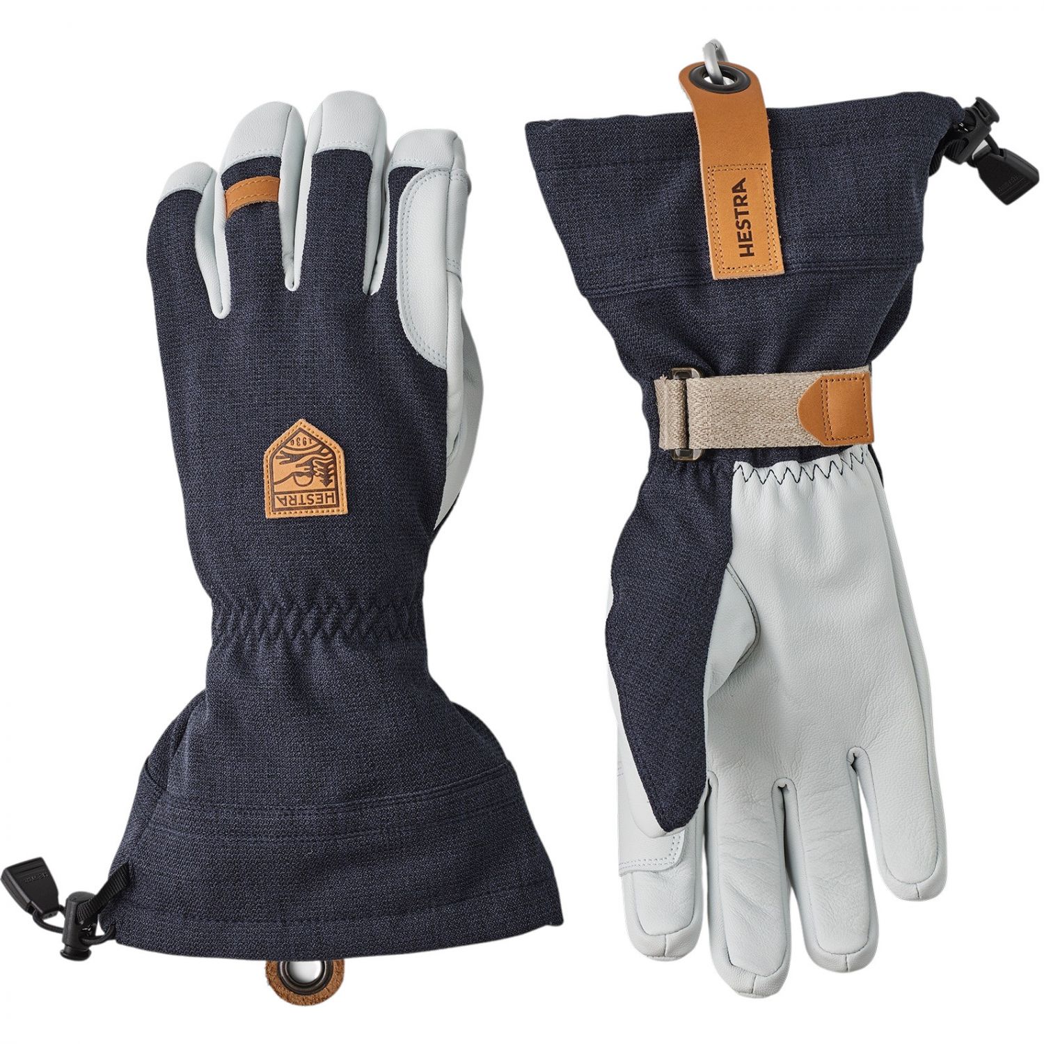 Guantes de patrulla de piel Hestra Army, azul marino