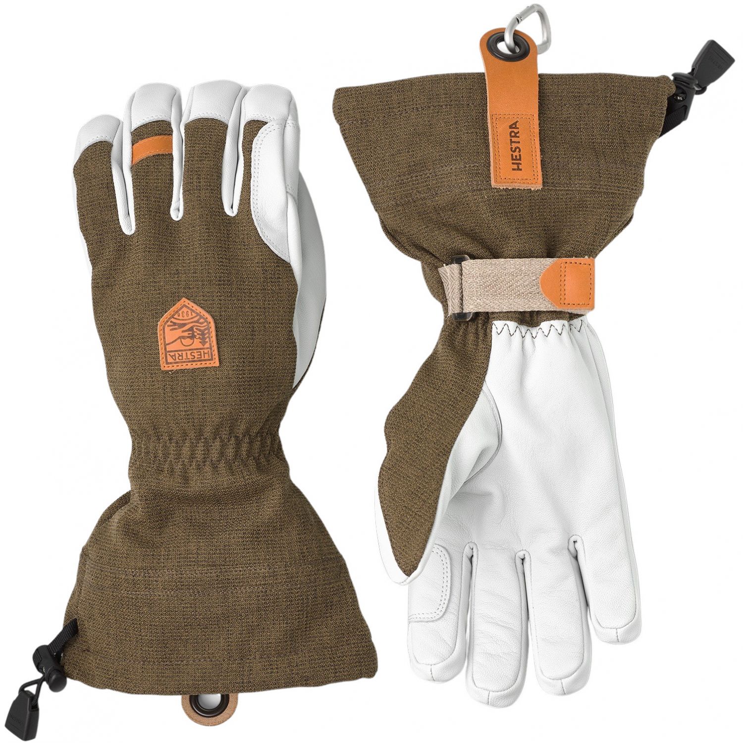 Guantes de patrulla de piel Hestra Army, guantes de esquí, oliva