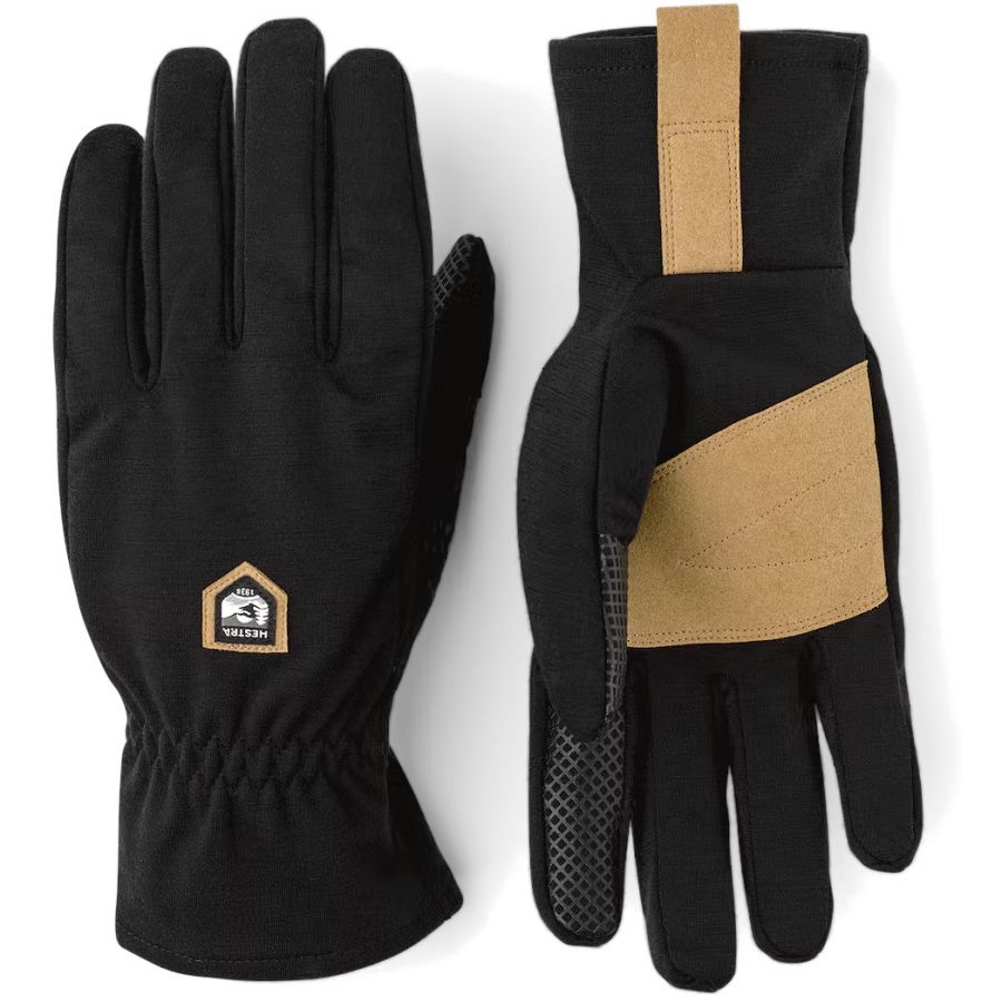 Guantes interiores Hestra Merino Windwool Liner, negros
