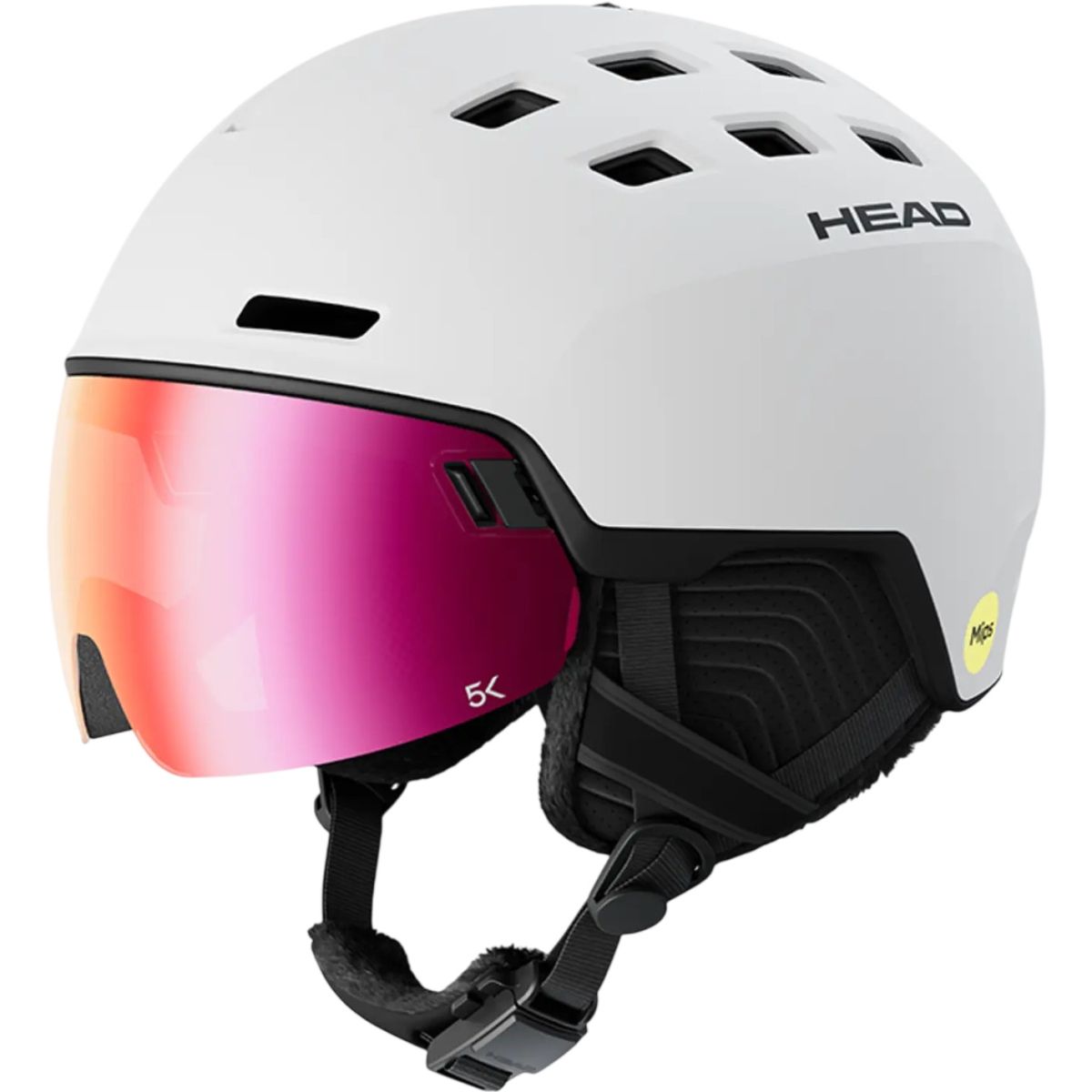 Head Radar 5K MIPS, casco de esquí con visera, blanco