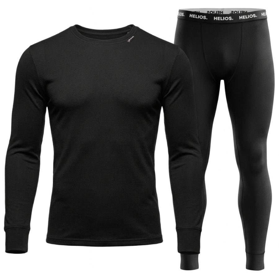 Essential, ropa interior de esquí, hombre, negra, 2 juegos