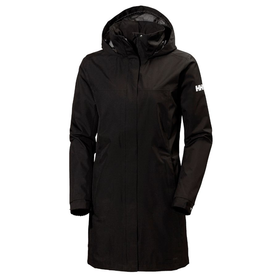 Helly Hansen Aden Long, impermeable, mujer, negro