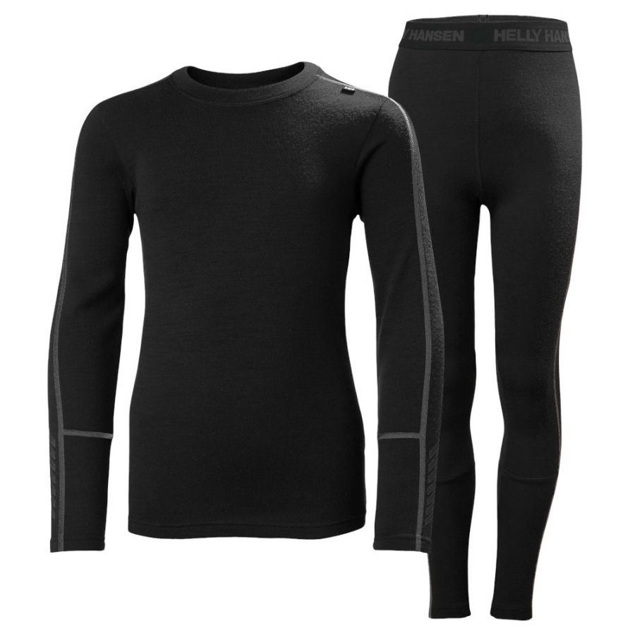 Helly Hansen Lifa Merino Midweight, conjunto, junior, negro