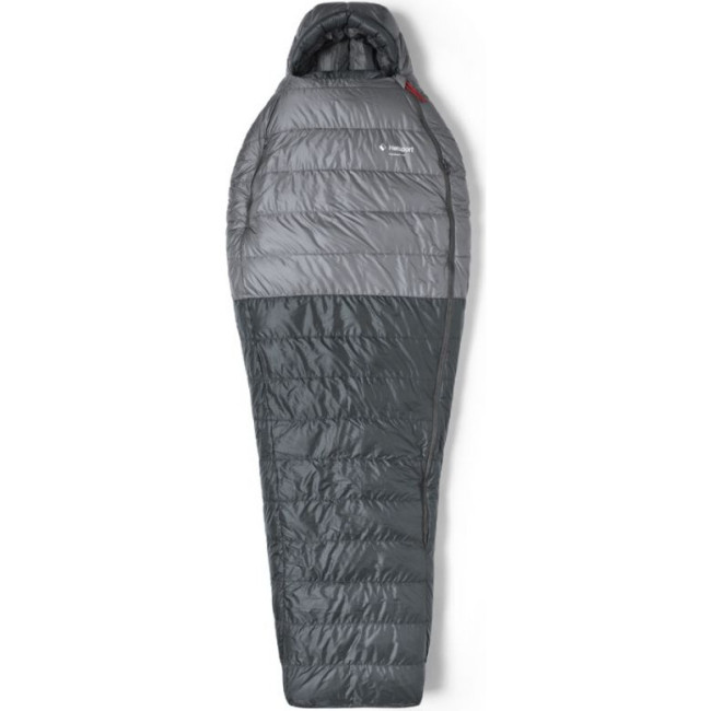 Helsport Pro Down -5 175cm, saco de dormir, gris ahumado / rojo rubí