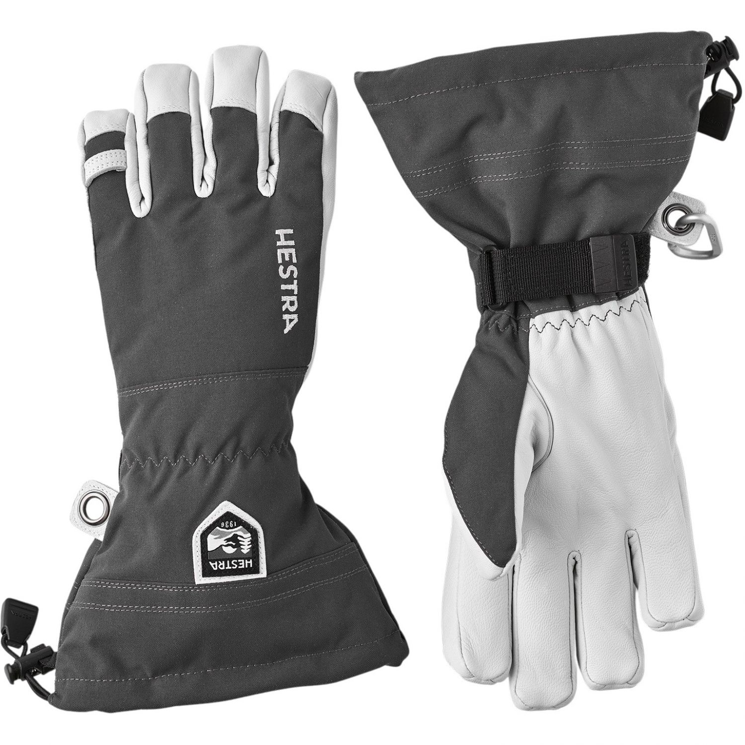 Hestra Army Leather Heli Ski, guantes de esquí, gris