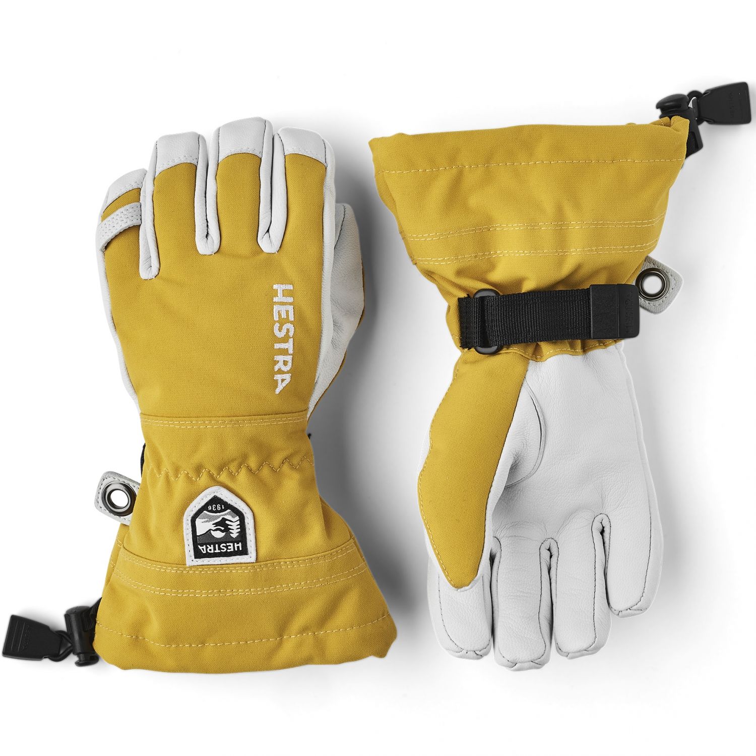 Hestra Army Leather Heli Ski Jr, guantes de esquí, junior, amarillo