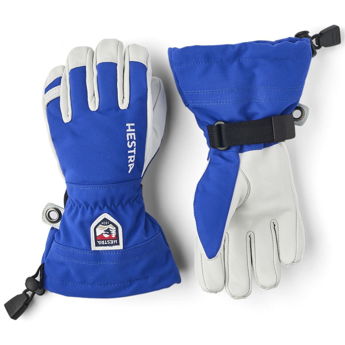 Hestra Army Leather Heli Ski Jr, guantes de esquí, junior, azul