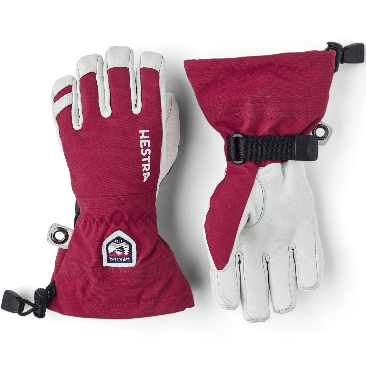 Hestra Army Leather Heli Ski Jr, guantes de esquí, junior, rojo