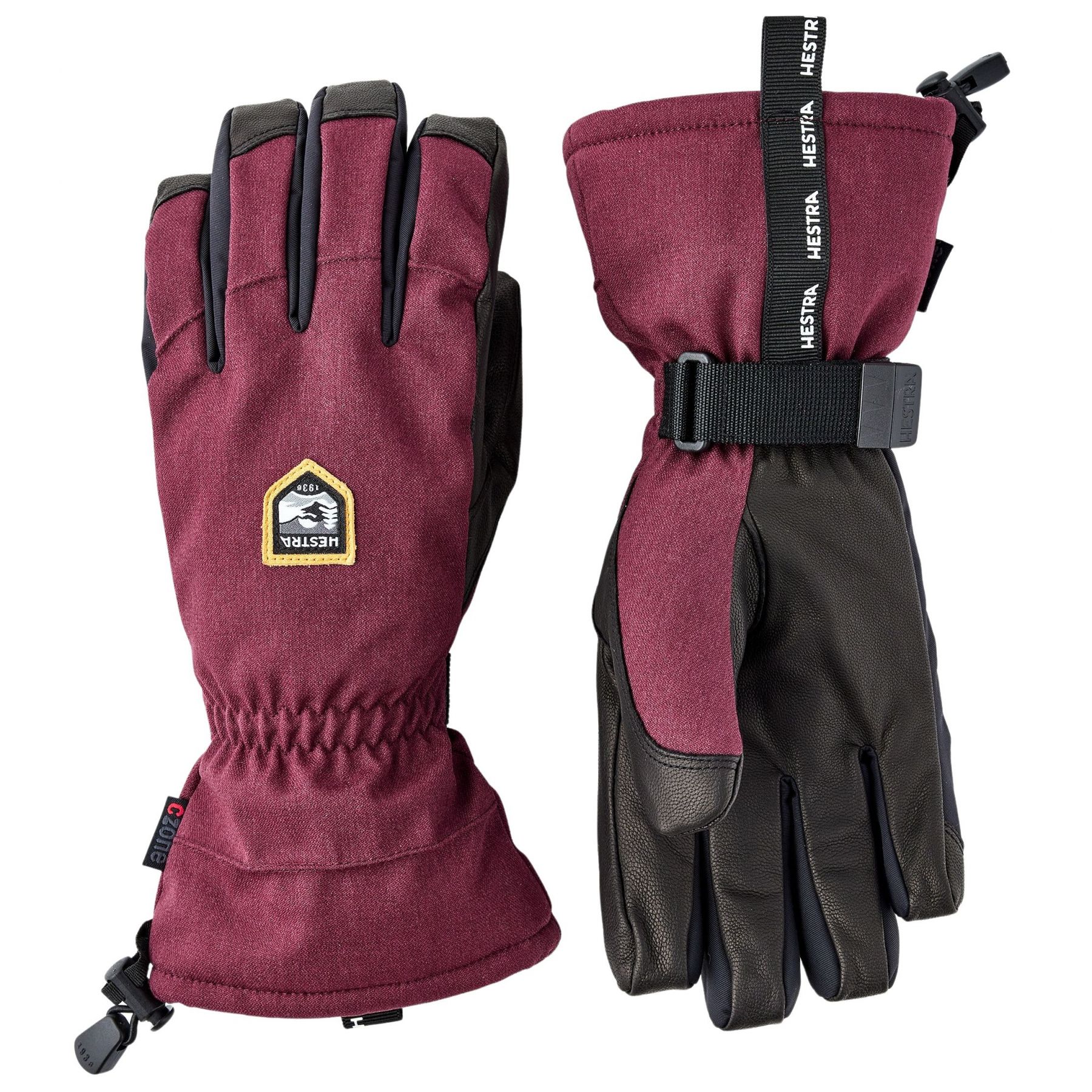Hestra CZone Mountain, guantes de esquí, rojo oscuro