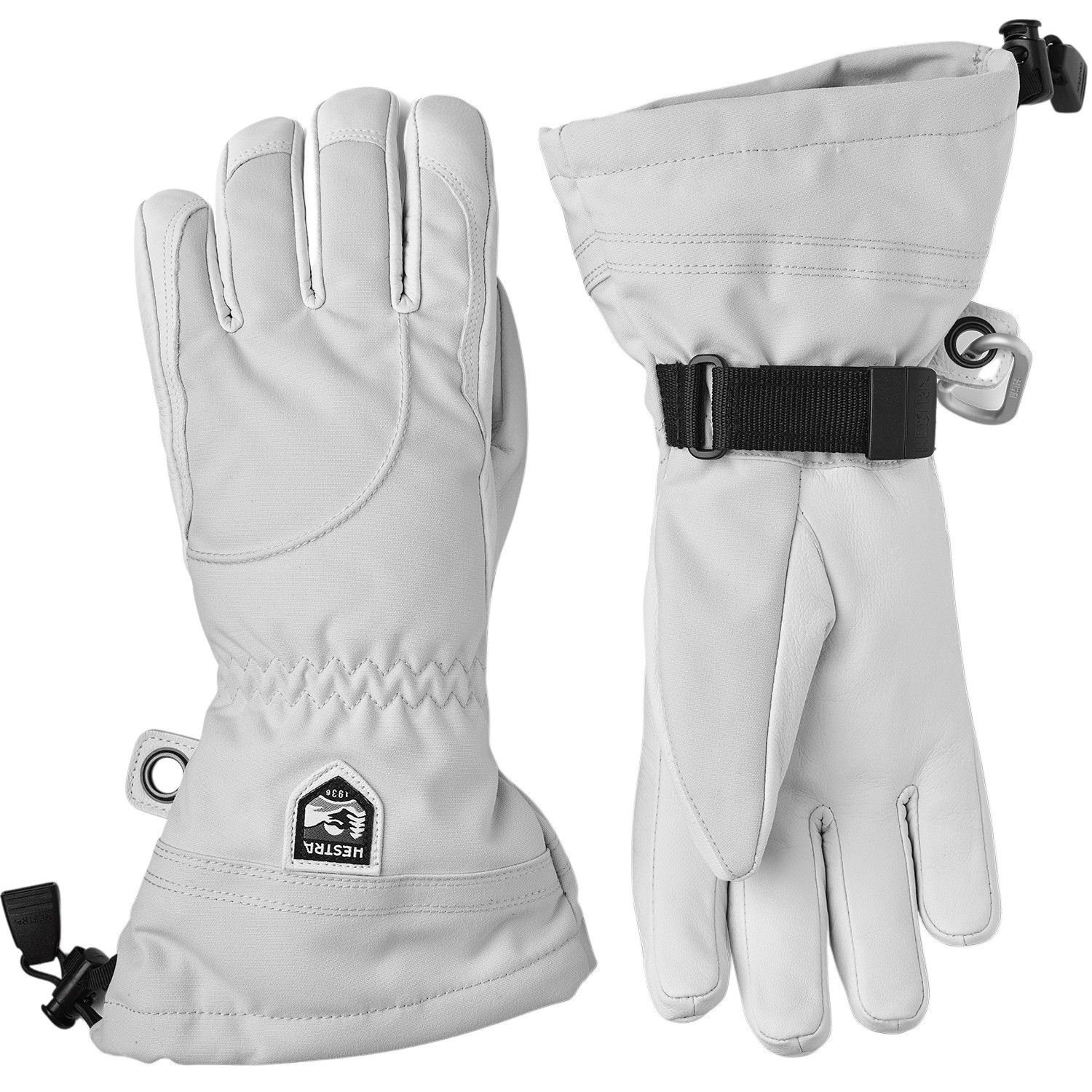 Hestra Heli Ski, guantes de esquí, mujer, gris claro/blanco