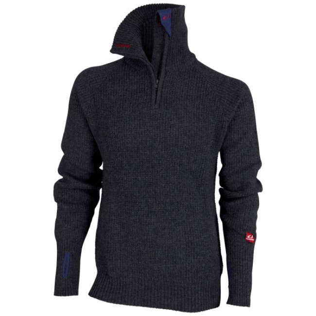 Jersey Ulvang Rav con cremallera, hombre, gris oscuro