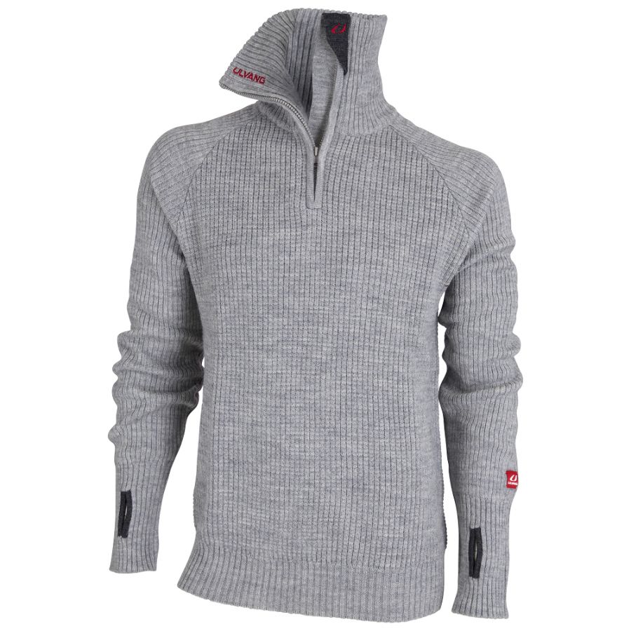 Jersey Ulvang Rav con cremallera, hombre, gris