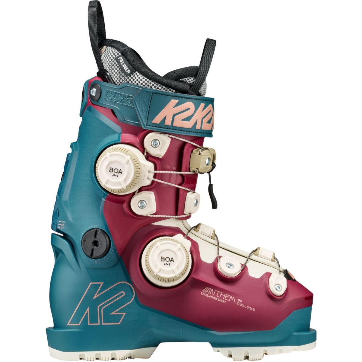 K2 Anthem 95 Zonal BOA, botas de esquí, hombre, verde/rojo