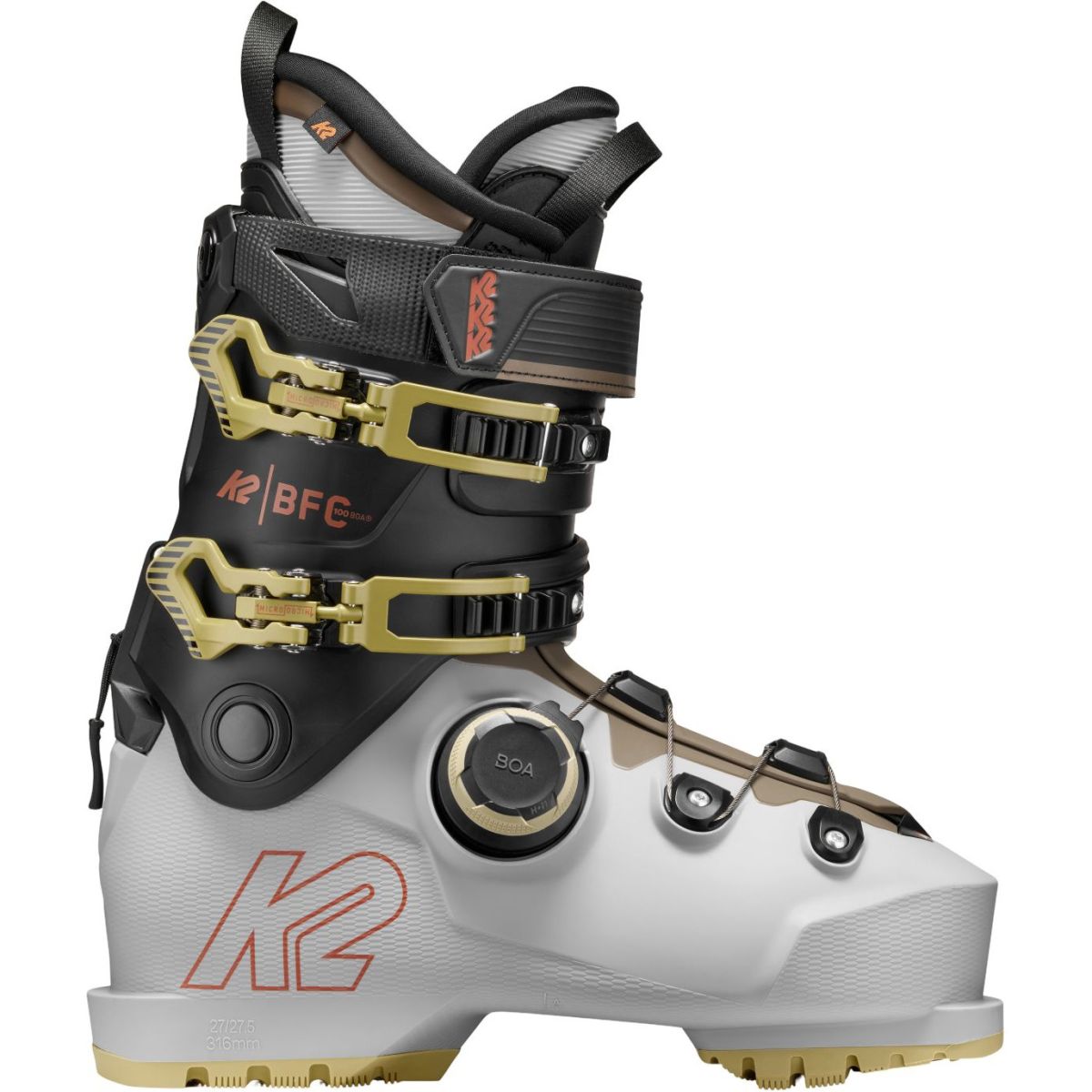 K2 BFC 100 BOA, botas de esquí, hombre, gris/negro