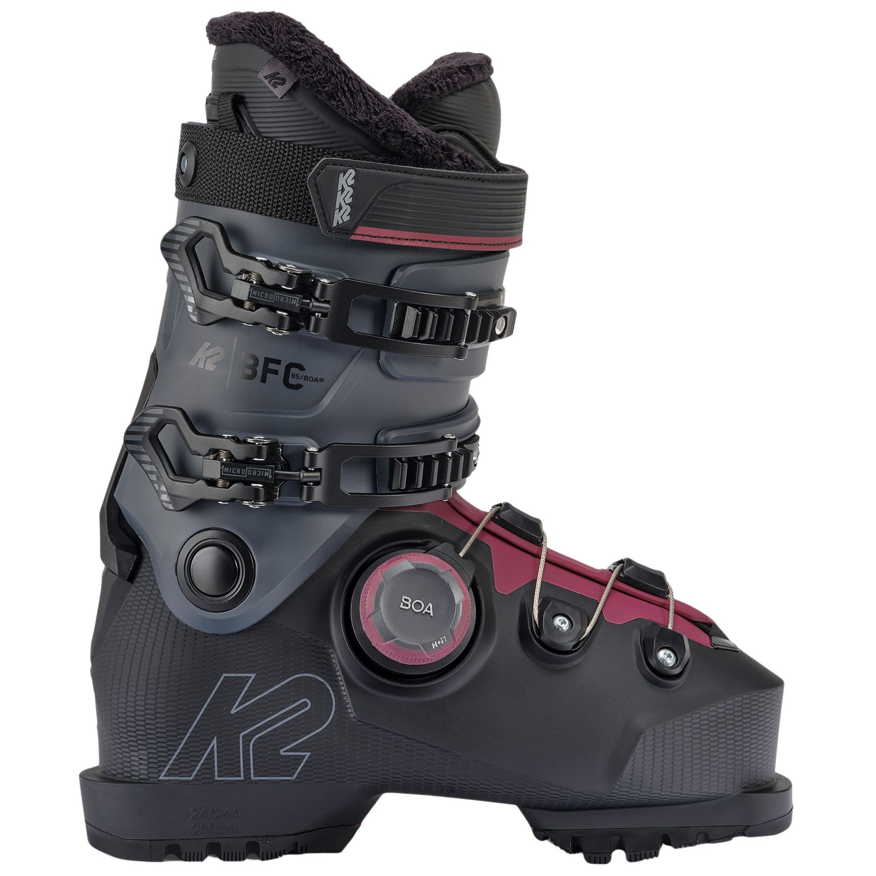 K2 BFC 95 BOA, botas de esquí, mujer, gris/negro