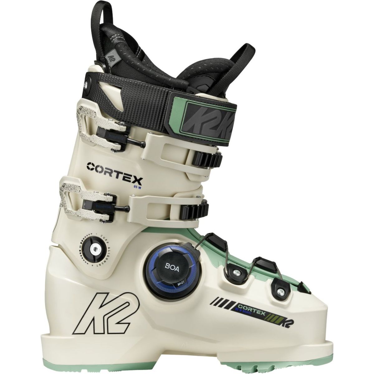 K2 Cortex 85 BOA, botas de esquí, mujer, blanco