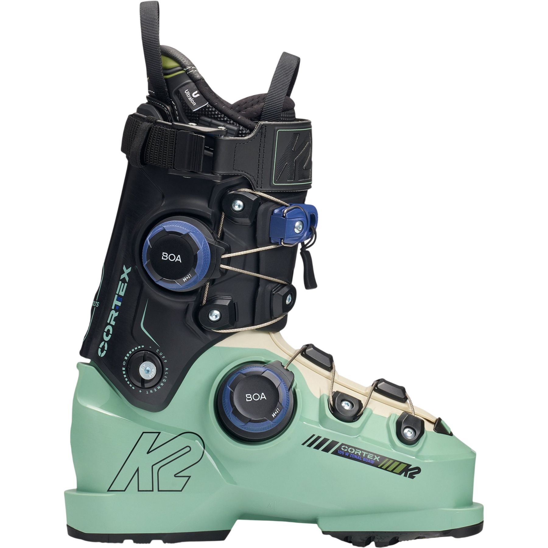 Cortex Zonal 105 BOA, botas de esquí, mujer, negro/azul claro