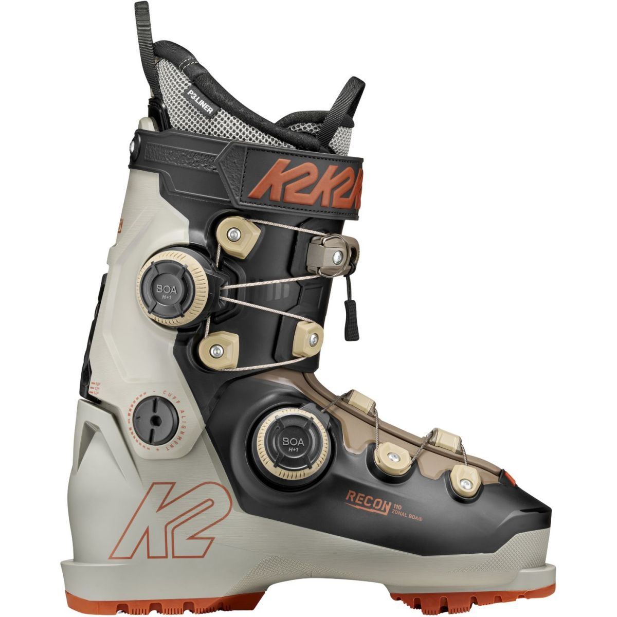 K2 Recon 110 Zonal BOA, botas de esquí, hombre, gris