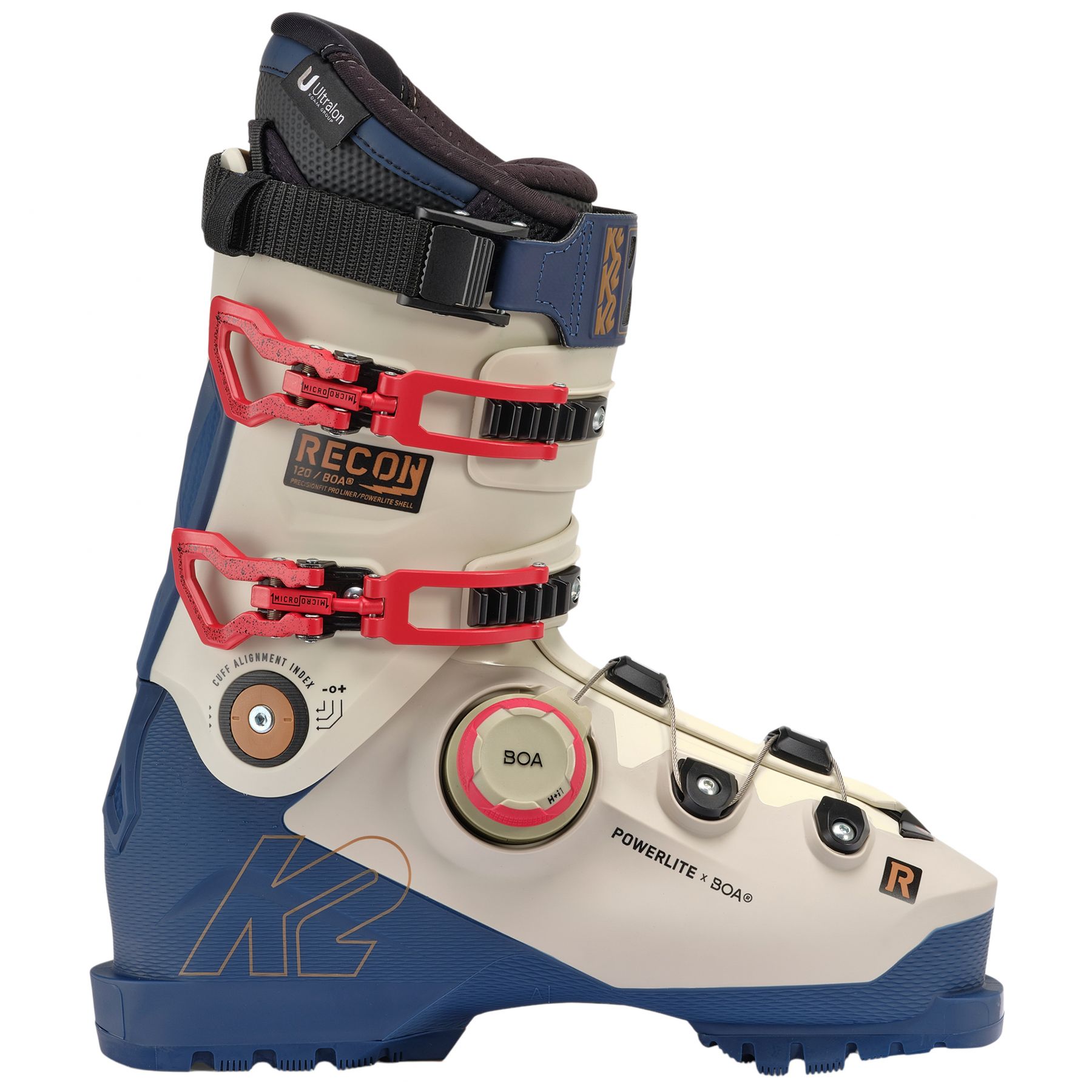 K2 Recon 120 BOA, botas de esquí, hombre, blanco/azul oscuro