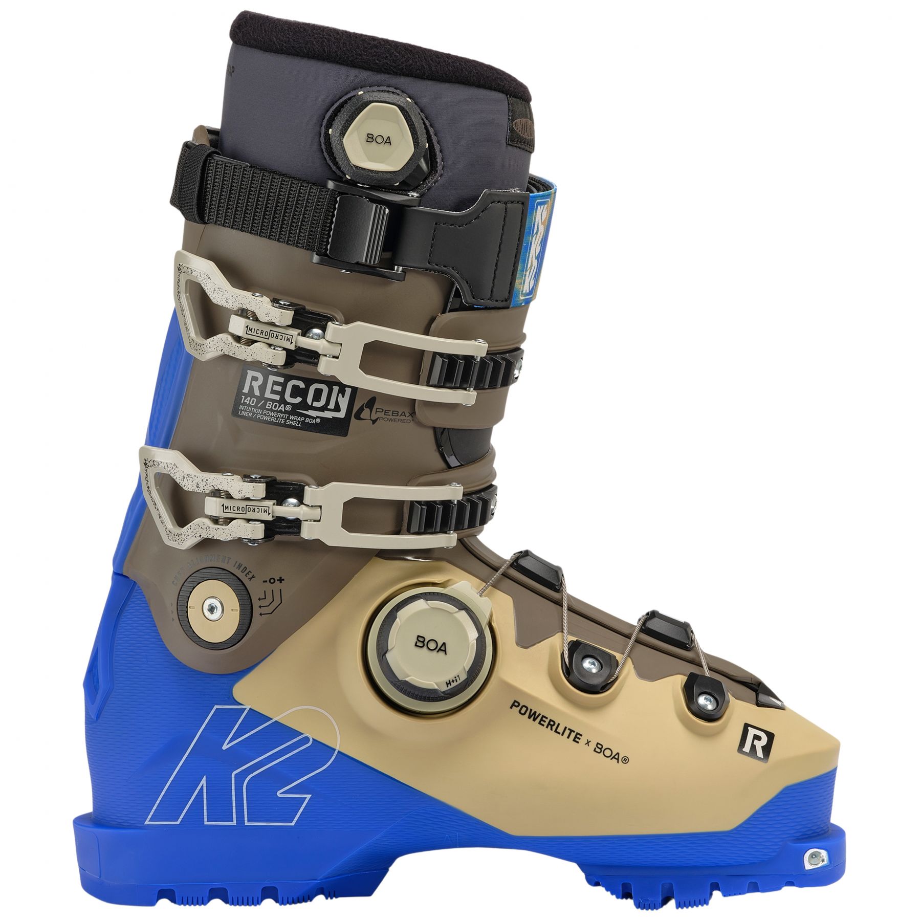 K2 Recon 140 BOA, Botas esquí, Hombre, Marrón/Azul