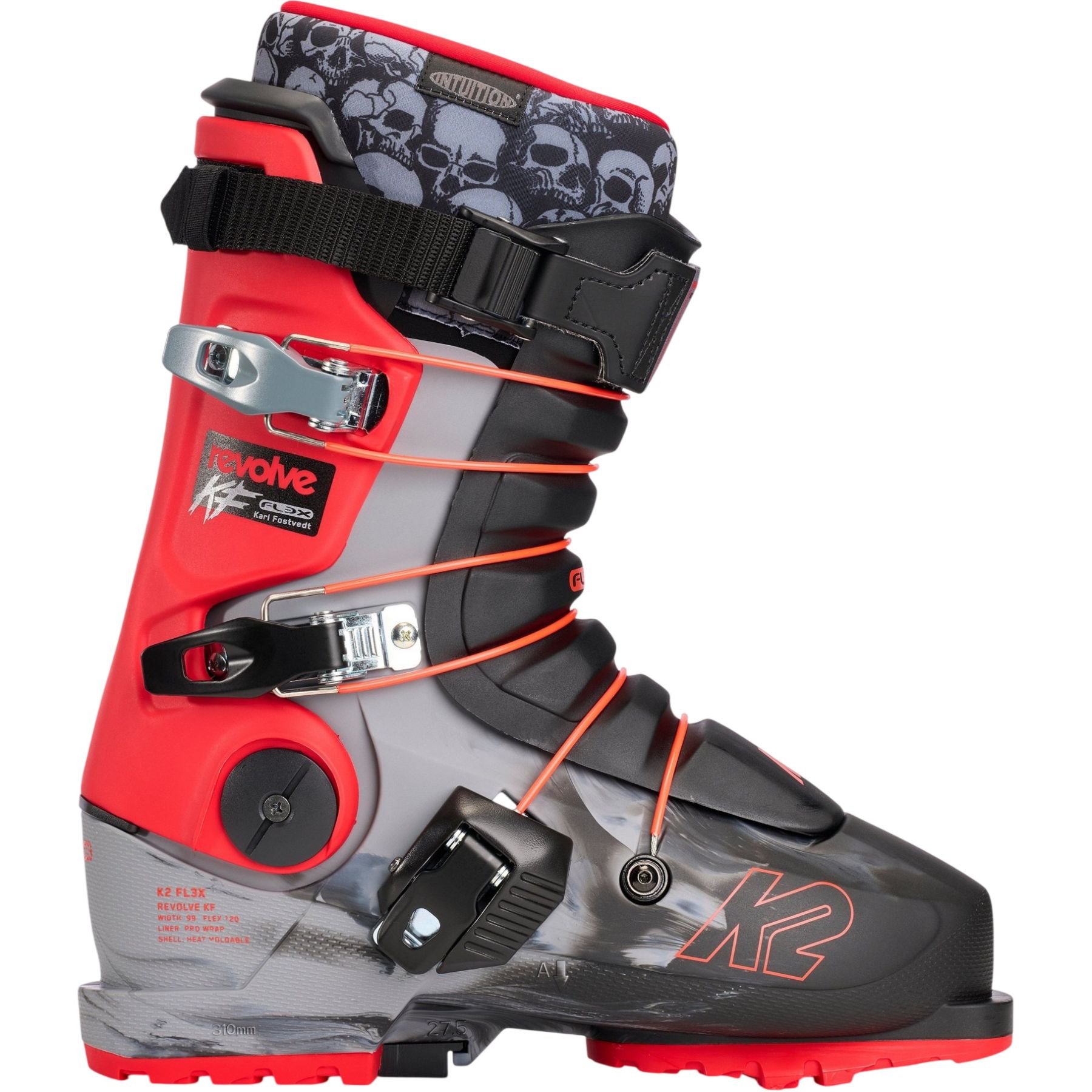 K2 Revolve KF, botas de esquí, hombre, gris/rojo