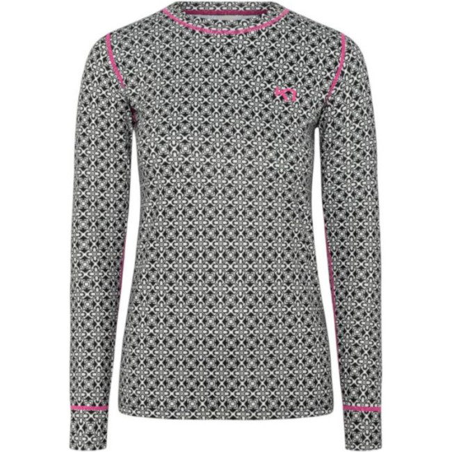 Kari Traa Fryd, camiseta térmica, mujer, negro/blanco
