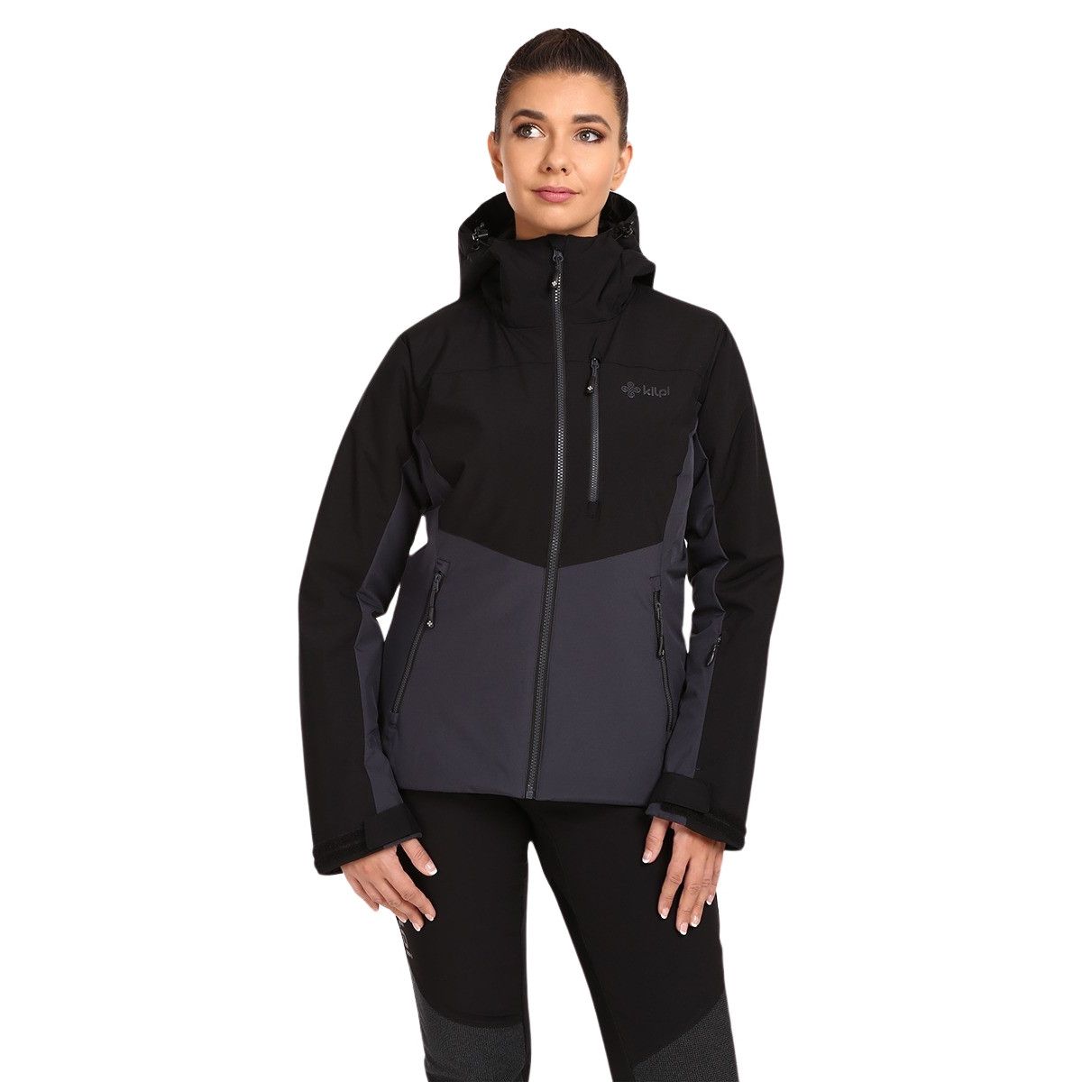 Kilpi Flip, chaqueta de esquí para mujer, negro/gris