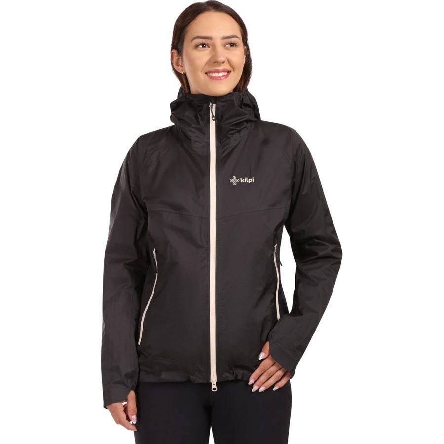 Kilpi Hurricane, chaqueta impermeable, mujer, negro