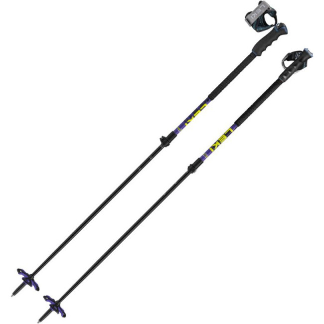 Leki Detect Vario TR XL, bastones de esquí, lila/amarillo