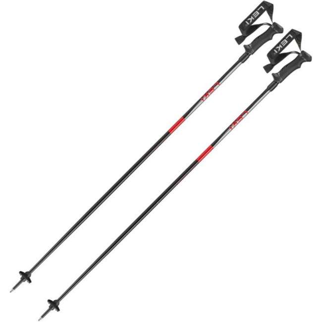 Leki Hot Shot, bastones de esquí, negro/rojo