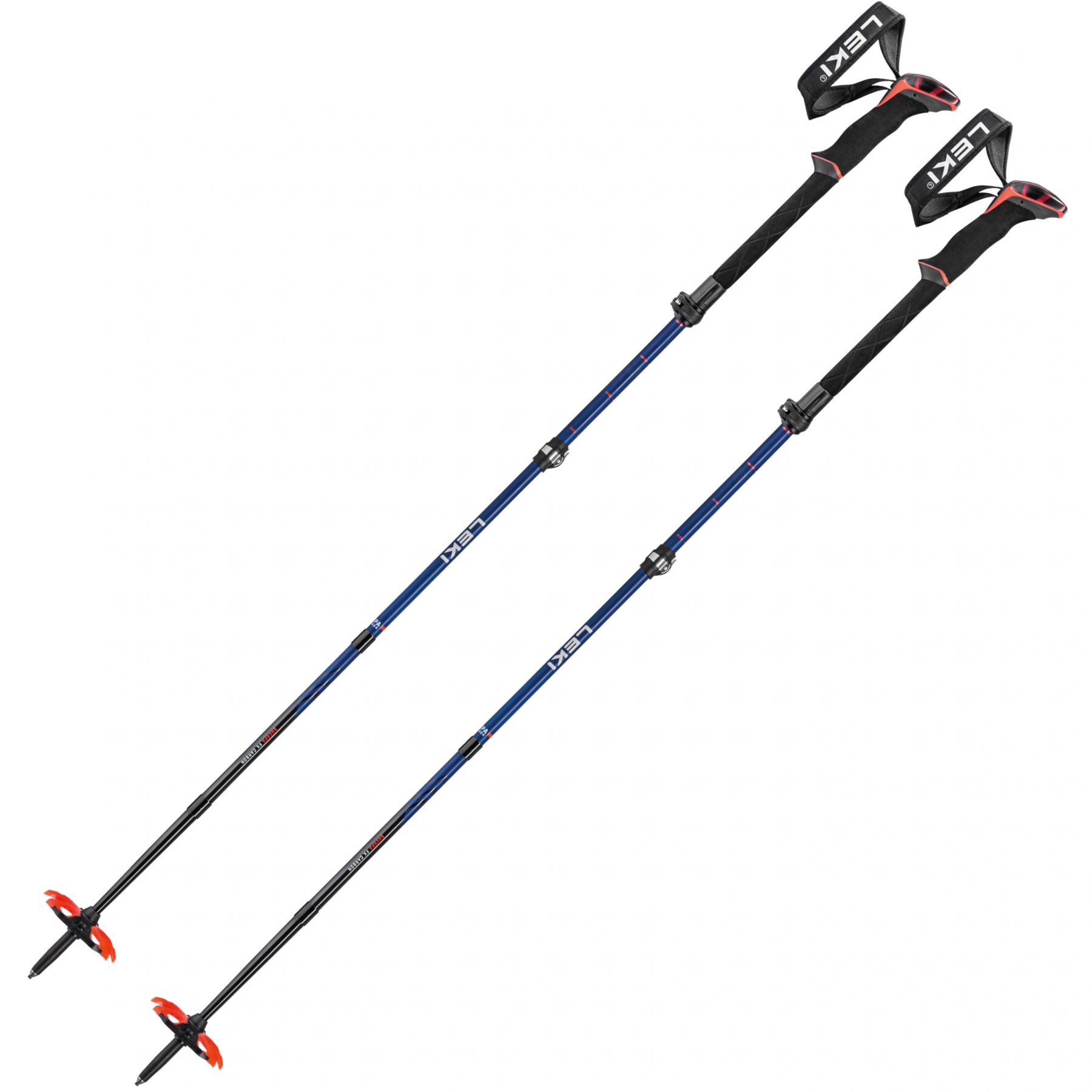 Leki Sherpa FX Carbon, bastones de esquí, azul marino/rojo