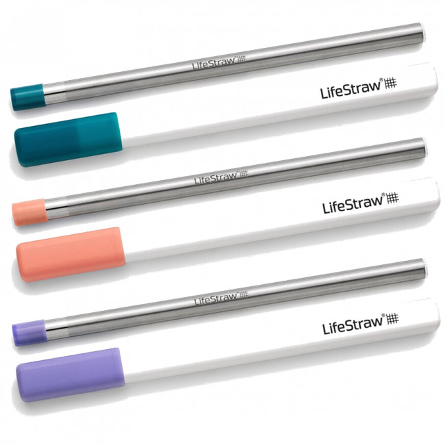 LifeStraw SIP 3pk con 3 Estuches, Turquesa/Naranja/Púrpura