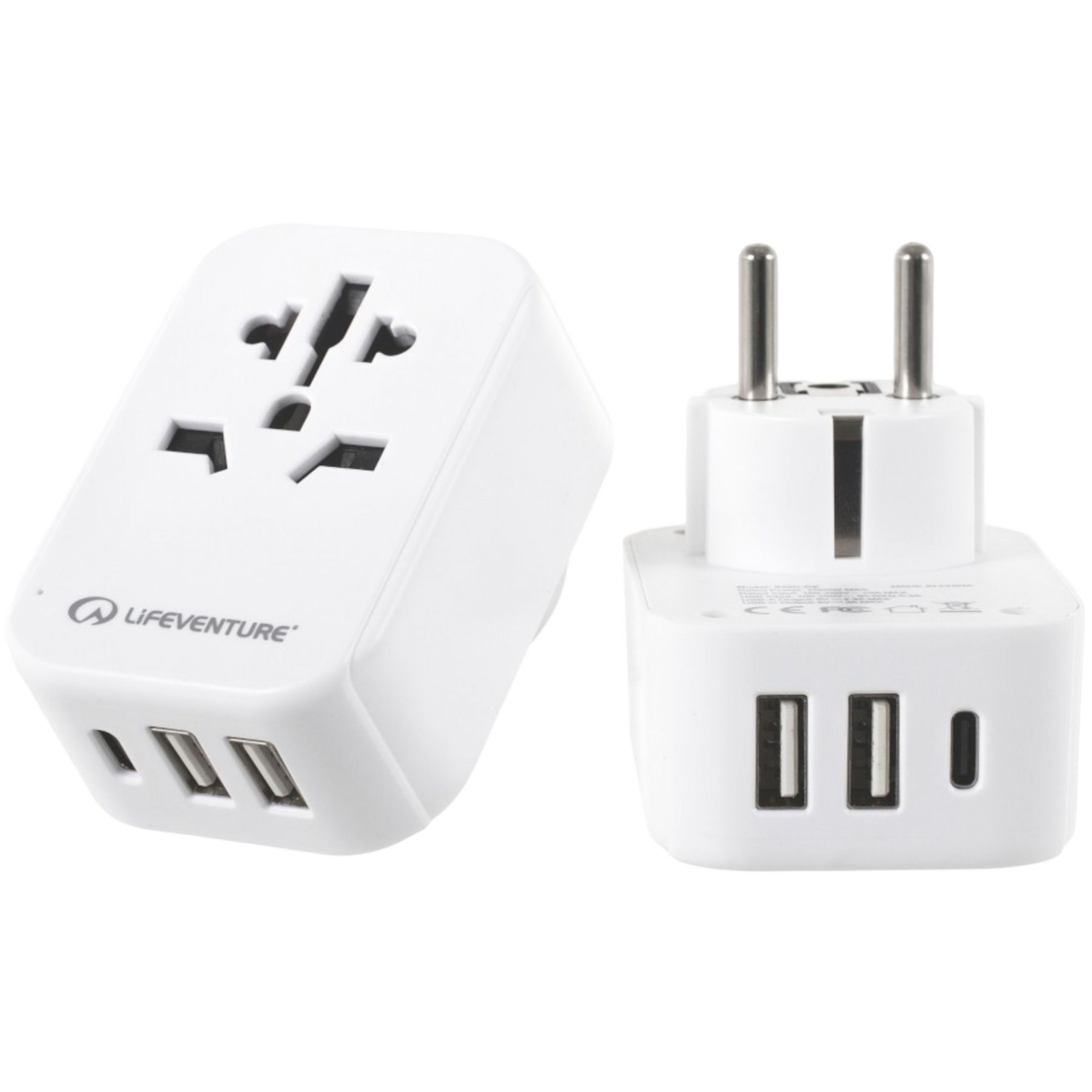 Lifeventure Adaptador de Viaje Europeo con USB + USB C
