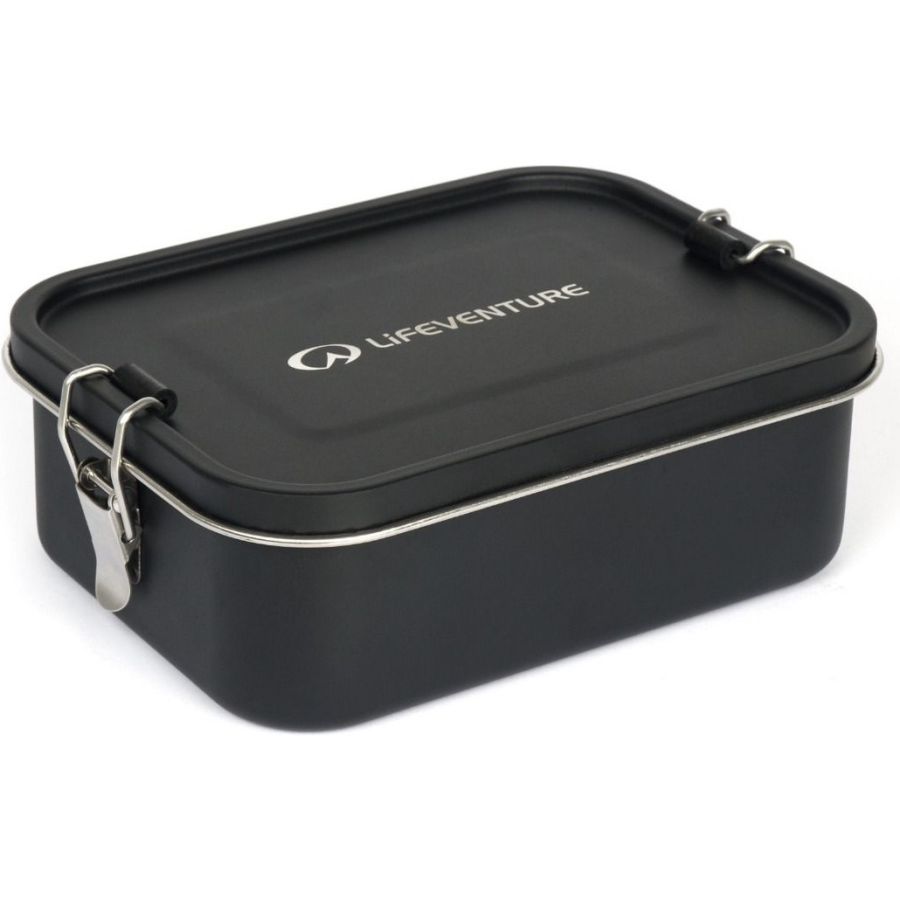 Lifeventure Stainless Steel Mess Tin Container, fiambrera, negro