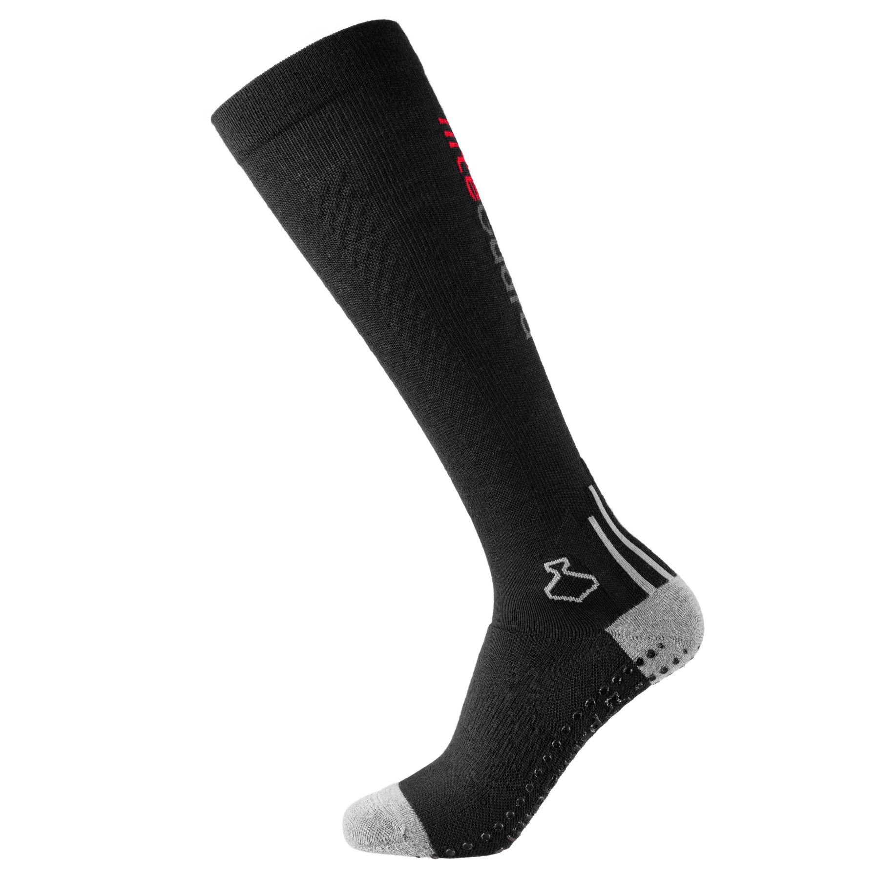 Liiteguard Merino Shin-Tech Grip Running Sock, negro