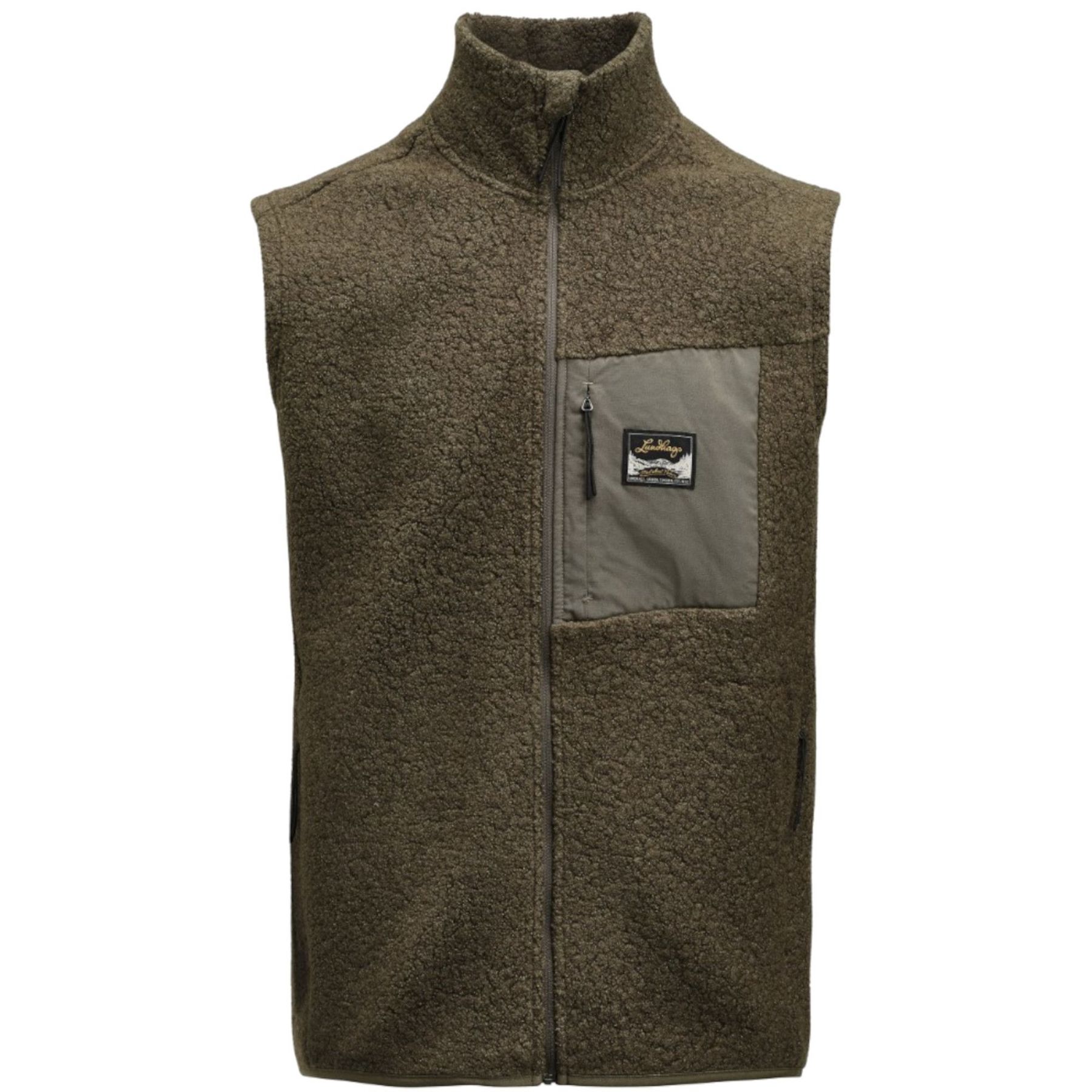 Lundhags Flok Wool Chaleco Ms Pile, capa intermedia, hombre, verde