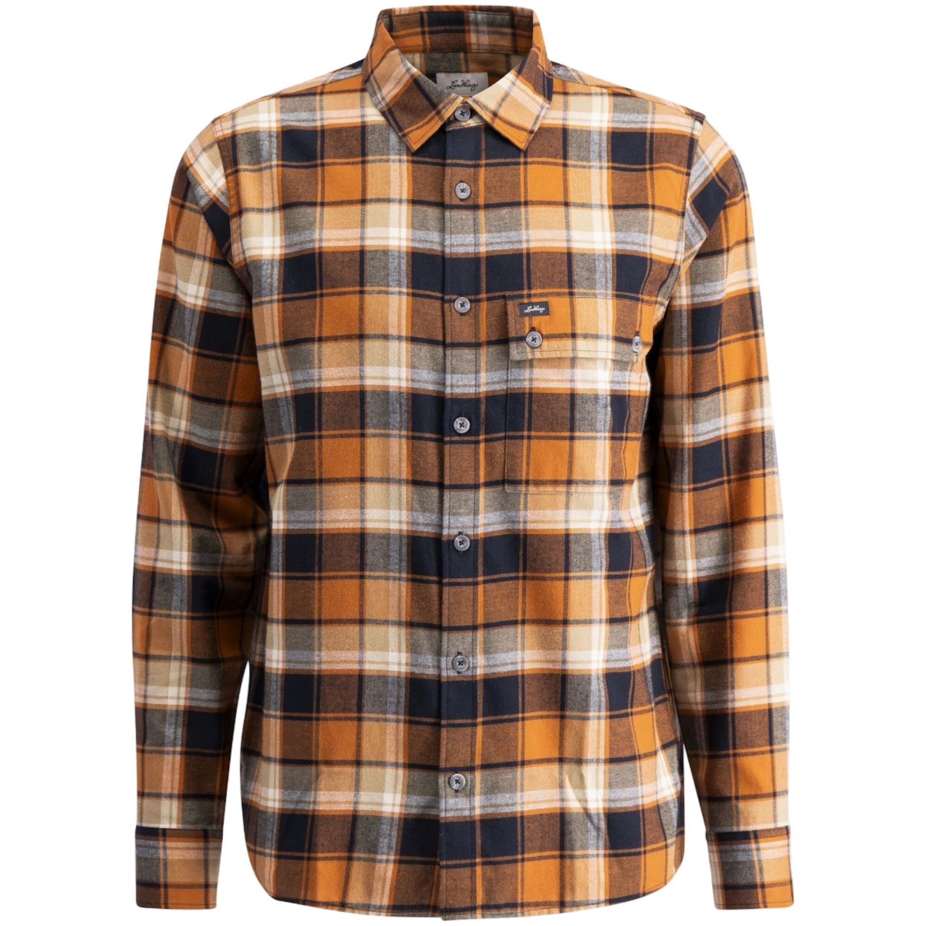 Lundhags Järpen Plaid Flannel Shirt, camisa, hombre, naranja
