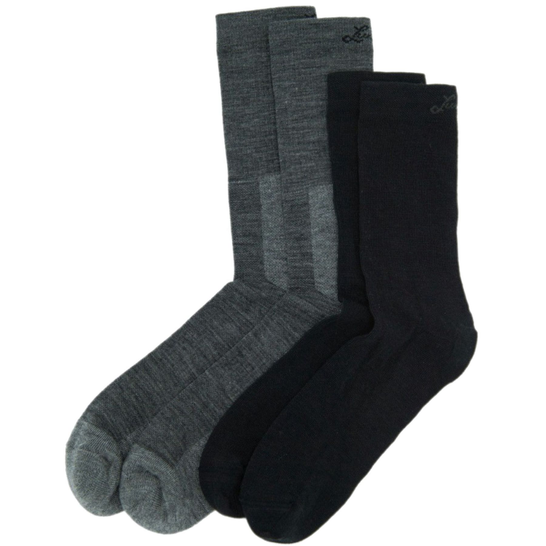 Lundhags Merino Trekking Sock Combo Mid, calcetines de senderismo, unisex, gris/negro