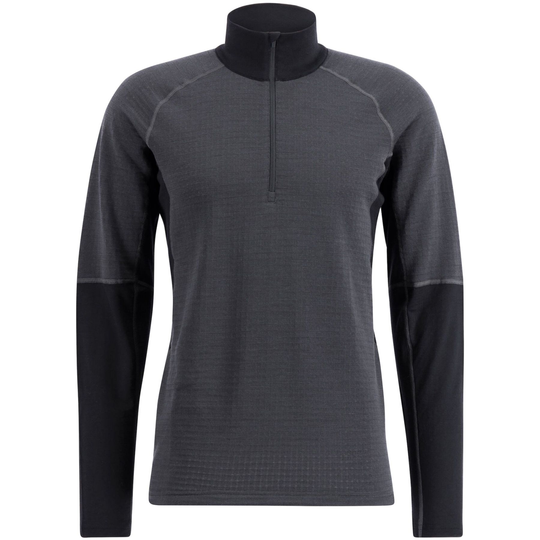 Lundhags Prime Merino Half Zip, capa intermedia, hombre, gris/negro