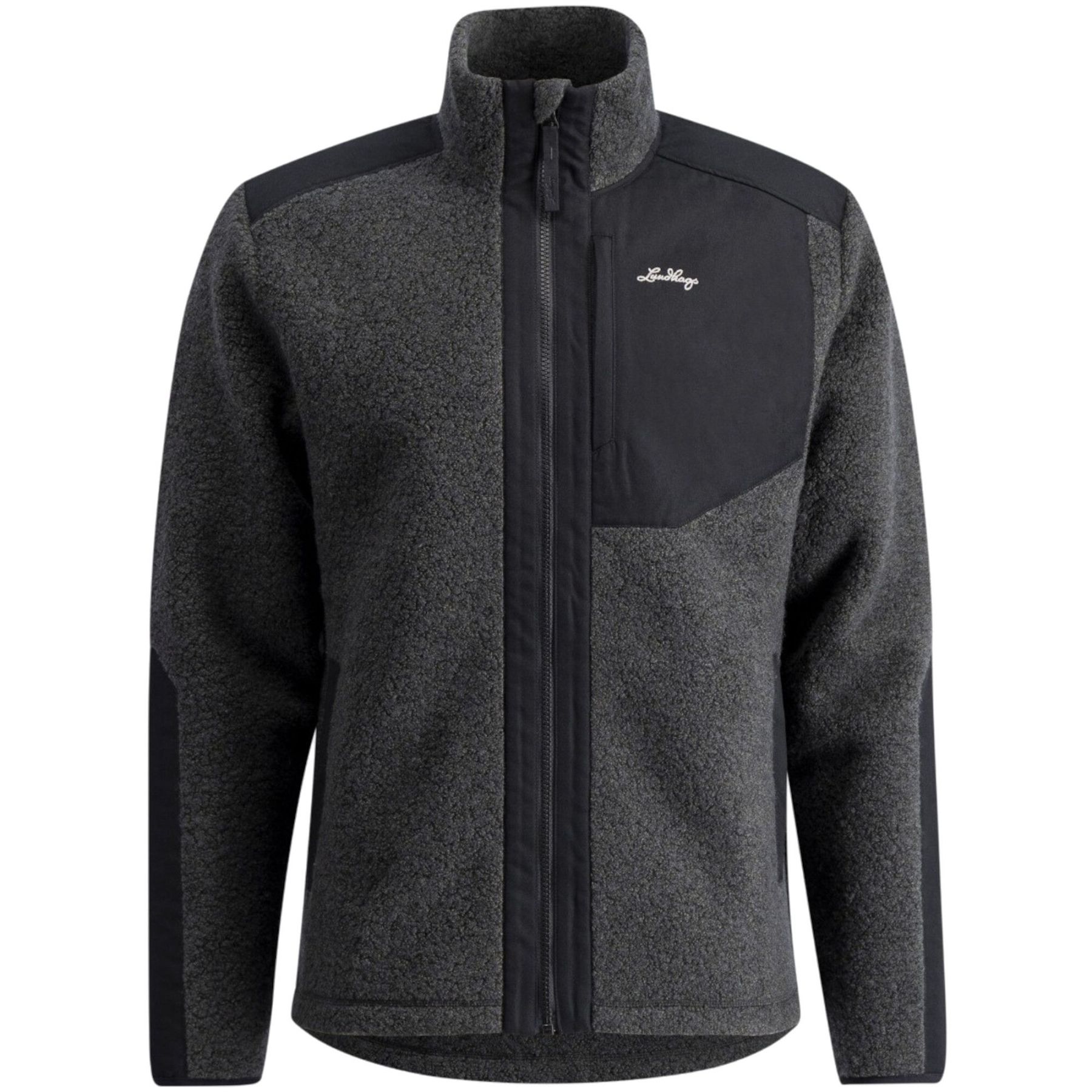 Lundhags Saruk Wool Pile Mid Full Zip, capa intermedia, hombre, gris