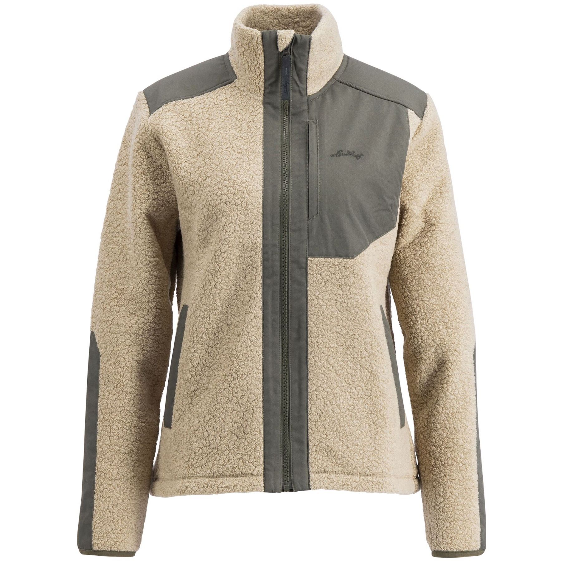 Lundhags Saruk Wool Pile Mid Full Zip, capa intermedia, mujer, beige