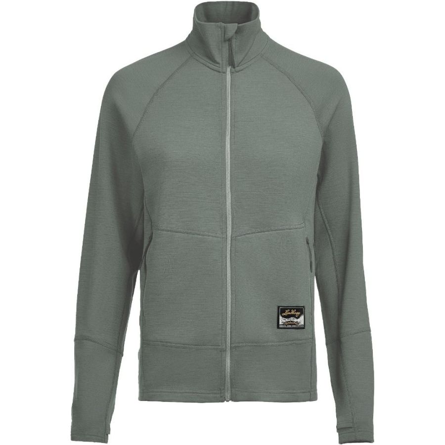 Lundhags Tived Merino Full Zip W, capa intermedia, negro, verde
