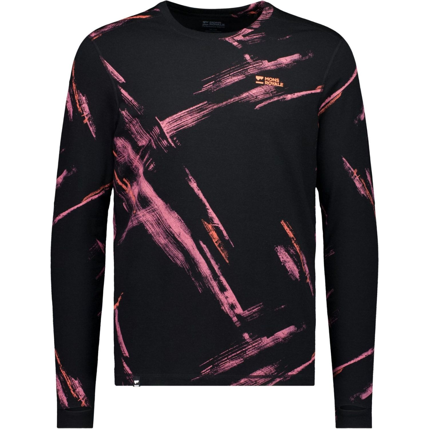 Cascade Merino Base Layer Long Sleeve, camiseta térmica, hombre, airbrush