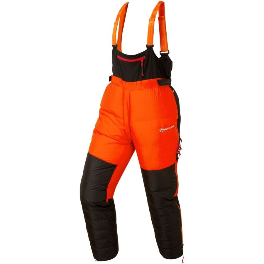 Montane Apex 8000 Down Salopettes, pantalones de plumón, unisex, naranja