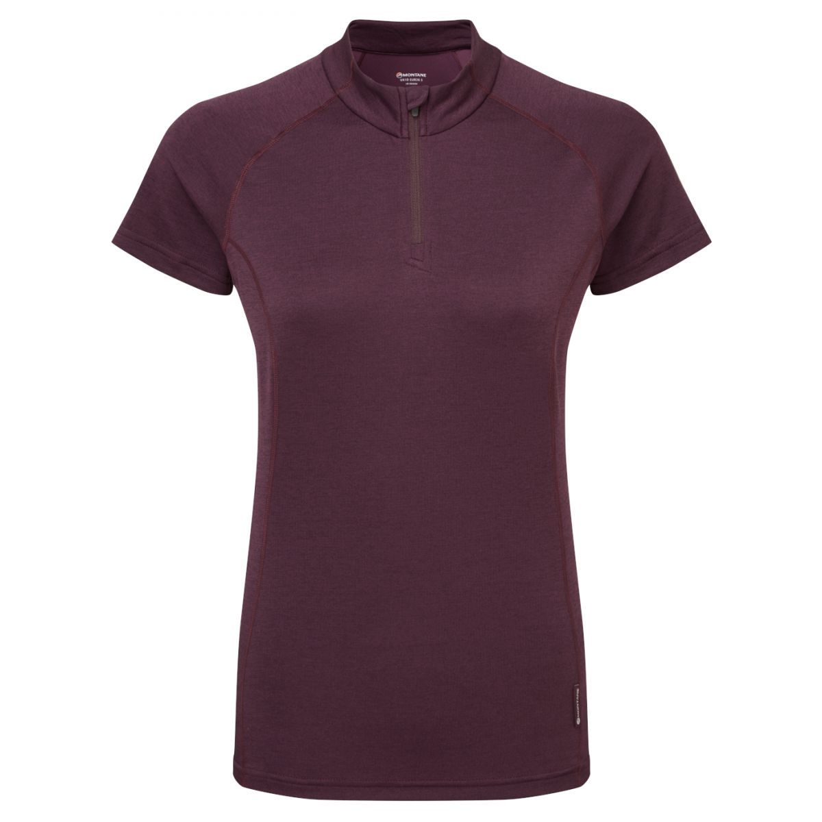 Montane F Dart Zip T-Shirt, camiseta, mujer, morado oscuro