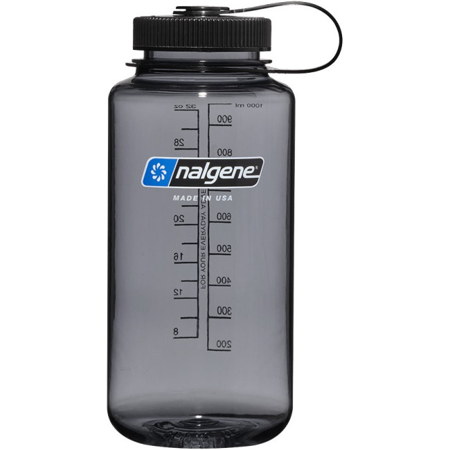 Nalgene boca ancha, botella, 1000 ml, gris/negro