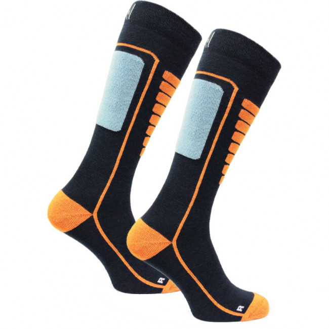 Norfolk Courchevel, calcetines de esquí, navy/naranja