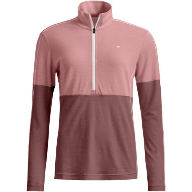 Ortovox 185 Rock'n'Wool Zip Neck, mujer, rosa