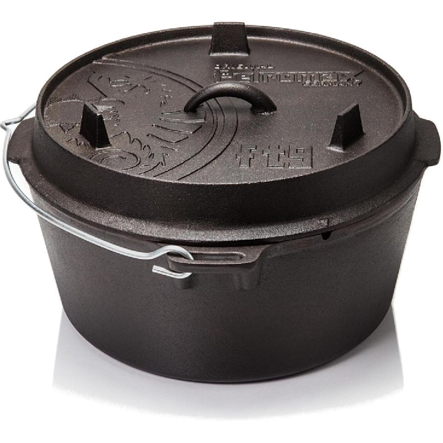 Petromax Dutch Oven ft9 with a flat base, olla de hierro fundido