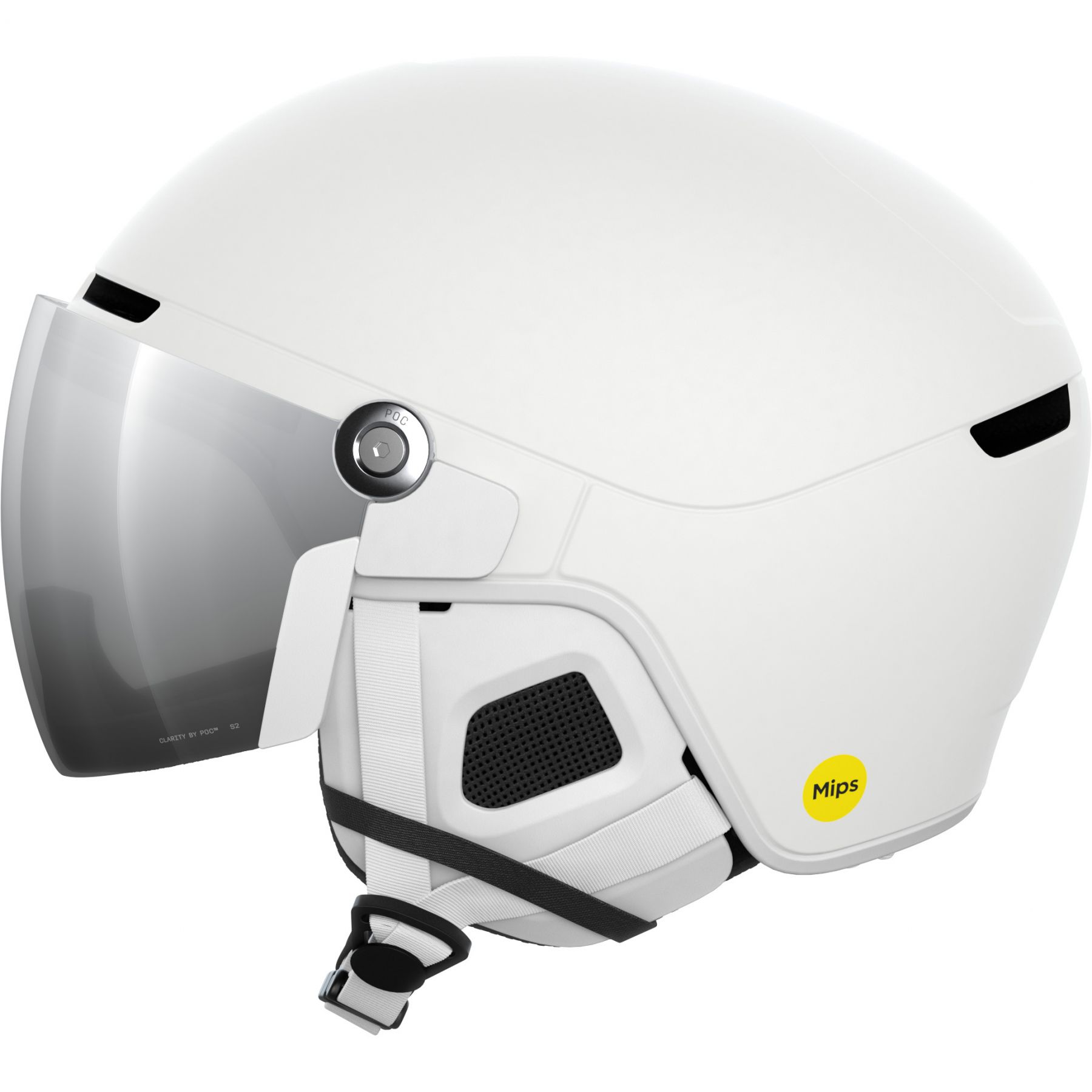 POC Obex Visor, casco de esquí con visor, hydrogen white